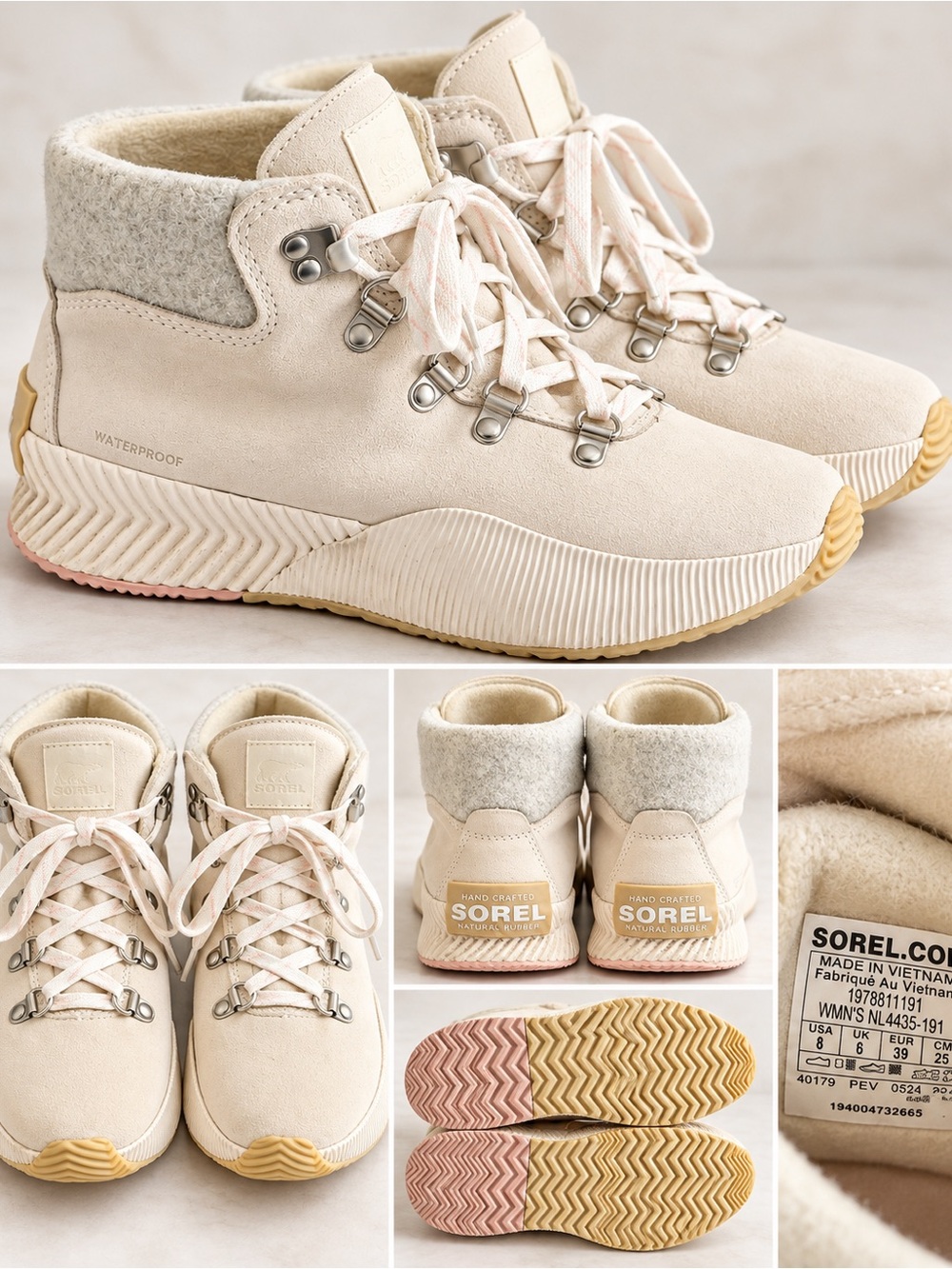 Sorel Cream Waterproof Suede Ankle Boots Women’s Size 8